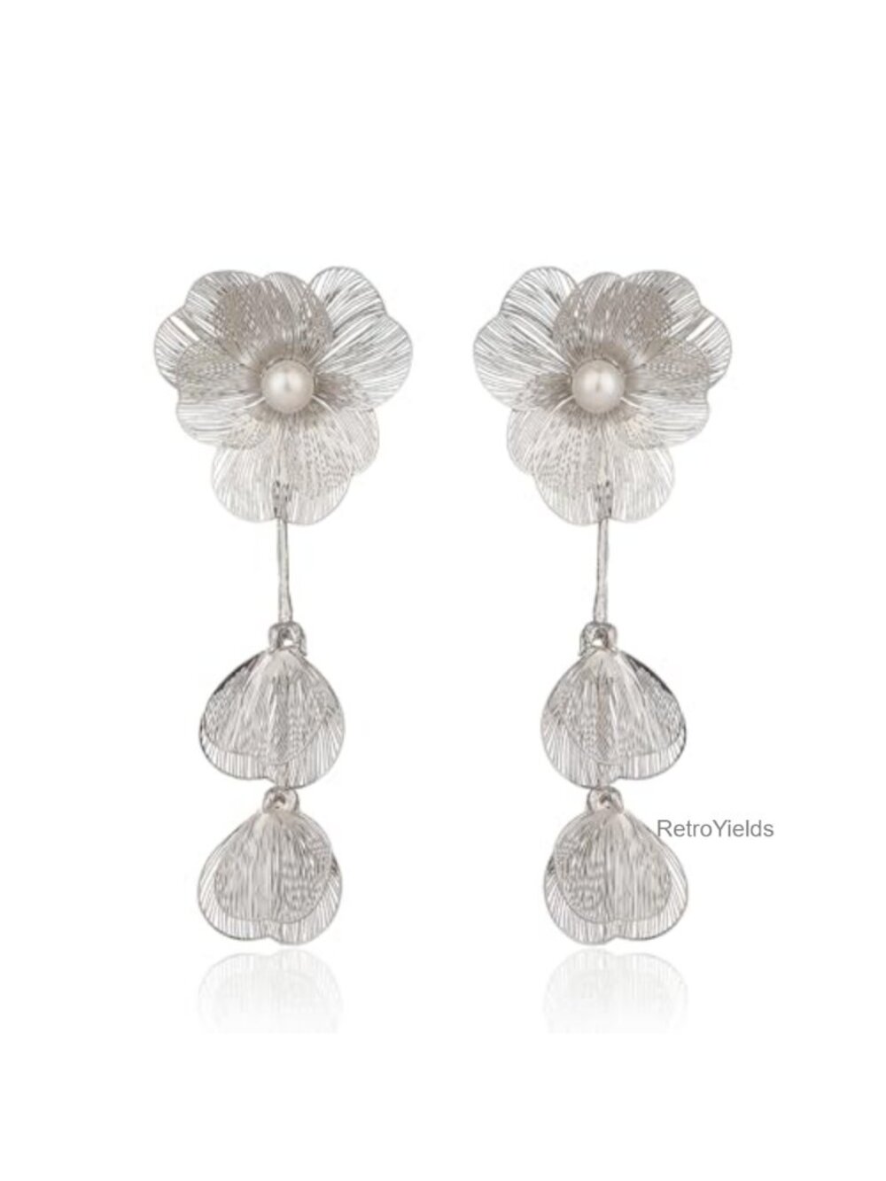14K Gold Plated Floral Dangle Earrings Women Boho Chunky Statement Jewelry